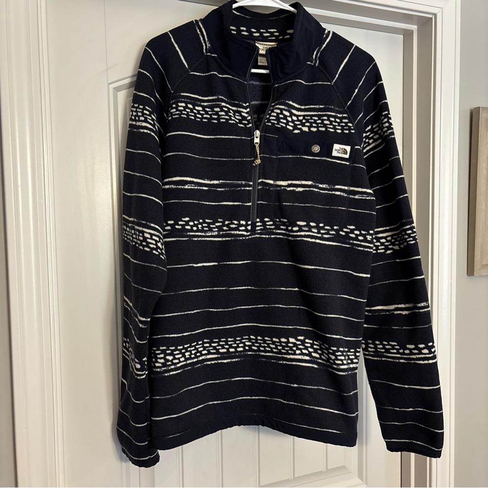 The North Face Leo Gordon Lyon 2 1/2 Zip Jacket Navy Fleece Sweater Med.